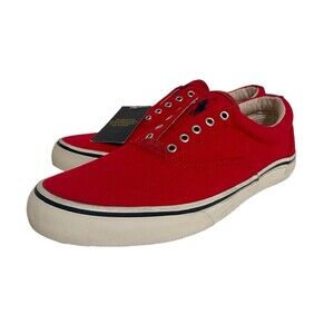 NEW Men's Polo RALPH LAUREN THORTON V No Lace Sneakers Canvas Red SZ 11.5